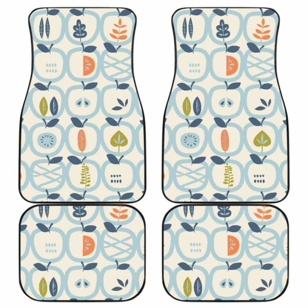 Apples Leaves Pattern Front And Back Car Mats