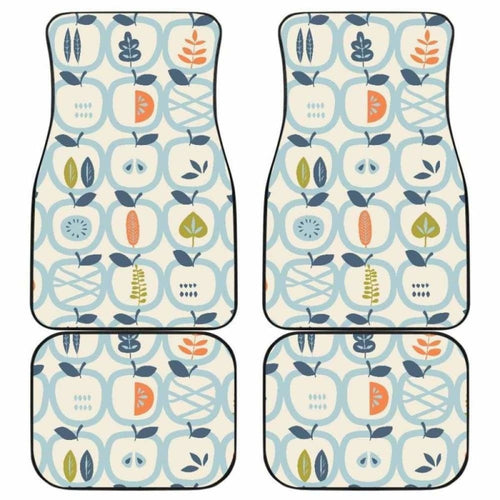 Apples Leaves Pattern Front And Back Car Mats