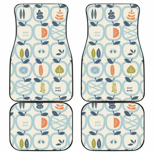 Apples Leaves Pattern Front And Back Car Mats