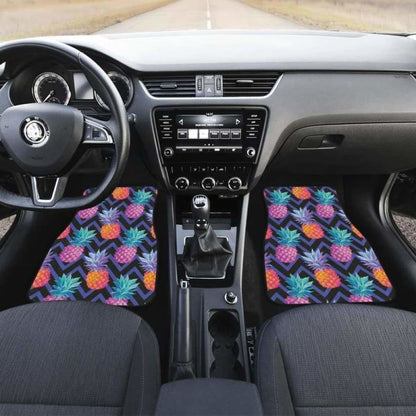 Pineapples Pattern Zigzag Background Front And Back Car Mats