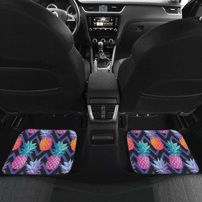 Pineapples Pattern Zigzag Background Front And Back Car Mats