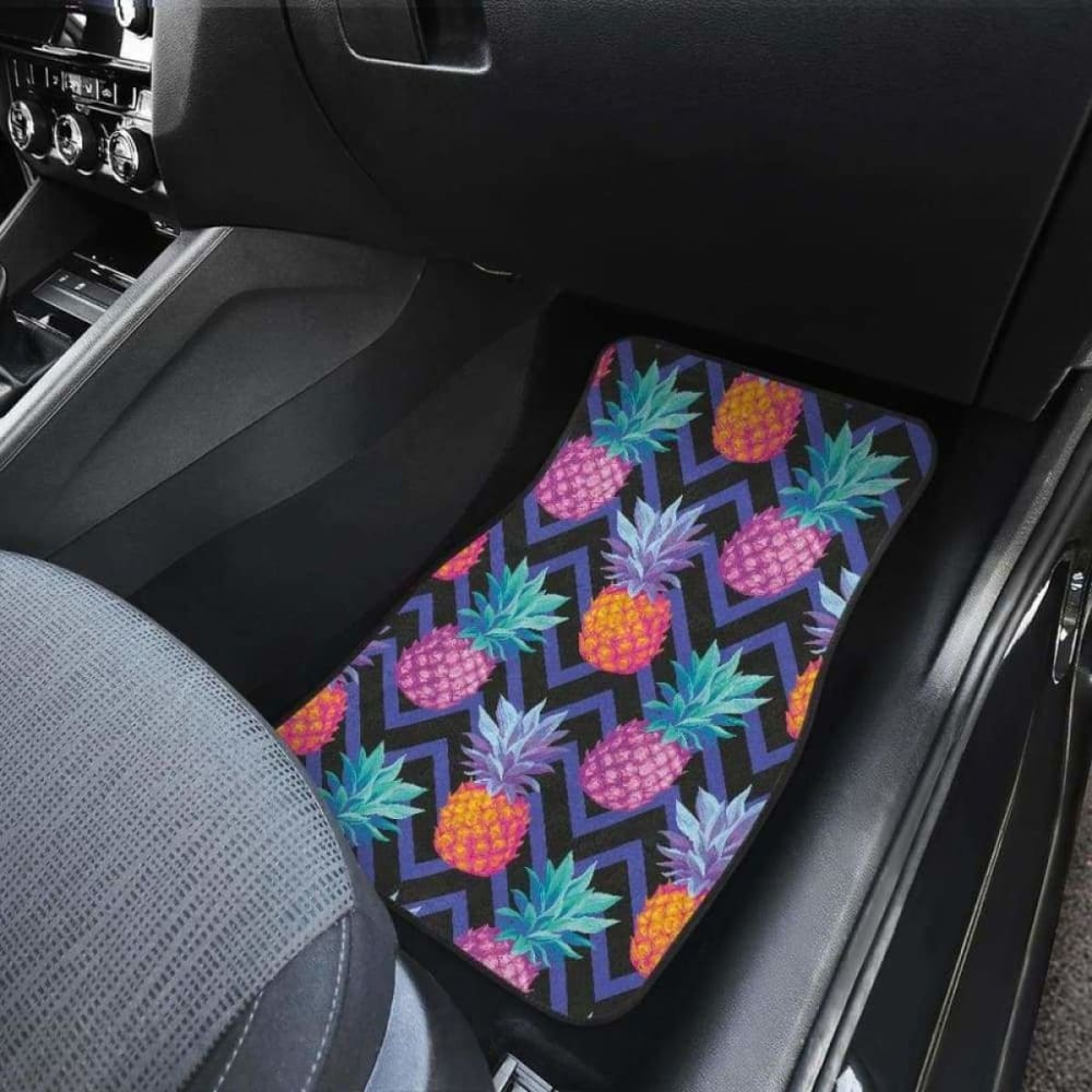 Pineapples Pattern Zigzag Background Front And Back Car Mats