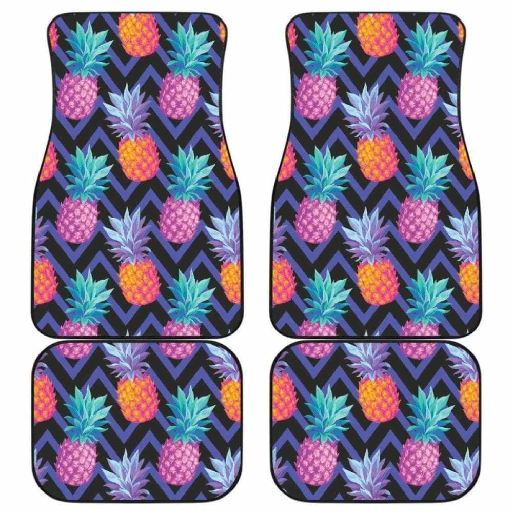 Pineapples Pattern Zigzag Background Front And Back Car Mats