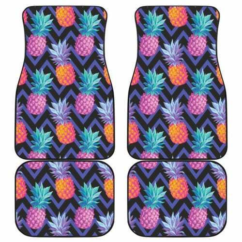 Pineapples Pattern Zigzag Background Front And Back Car Mats