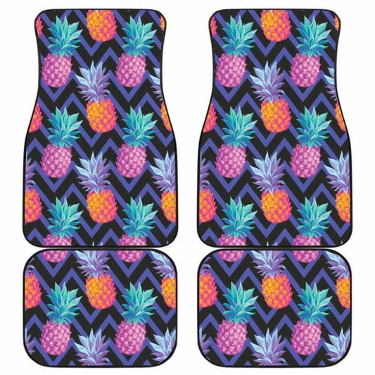 Pineapples Pattern Zigzag Background Front And Back Car Mats