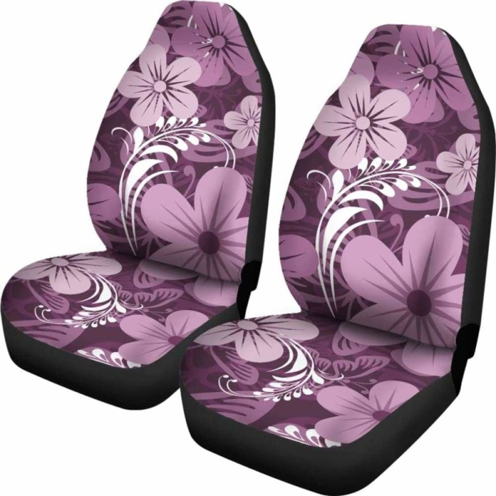 Purple Aloha Flowers Car Seat Covers