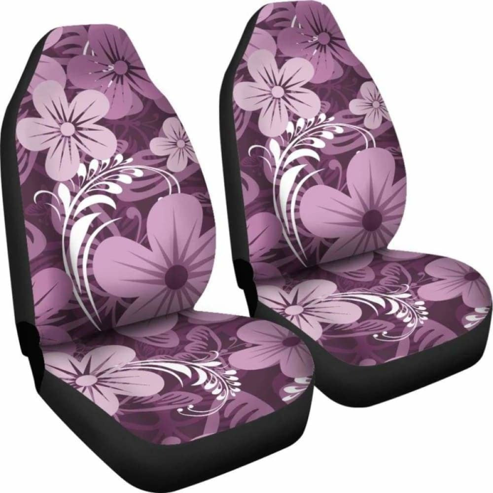 Purple Aloha Flowers Car Seat Covers