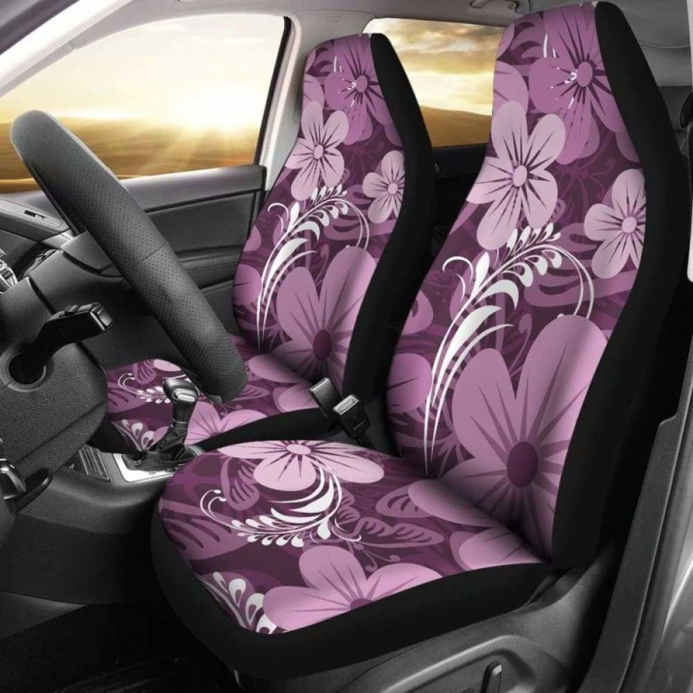 Purple Aloha Flowers Car Seat Covers