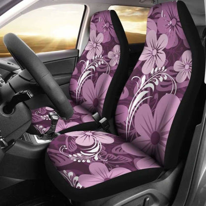 Purple Aloha Flowers Car Seat Covers
