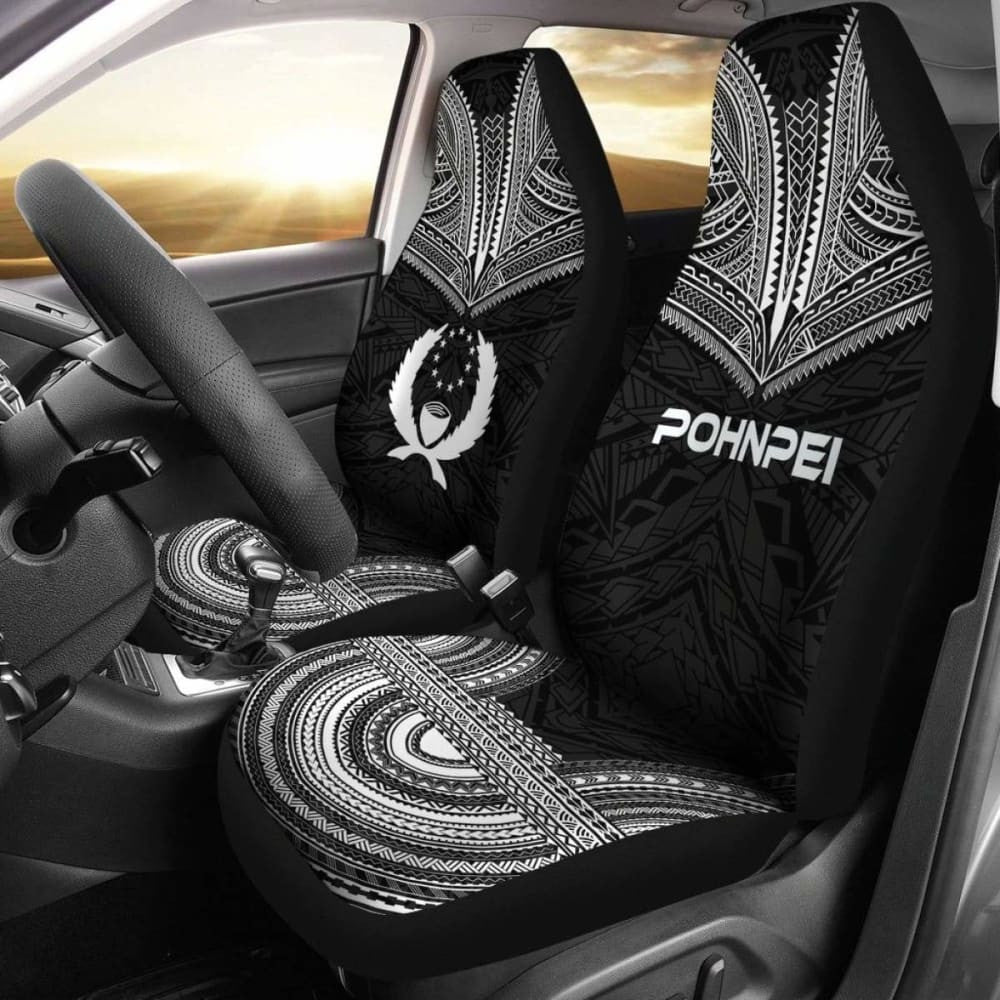 Pohnpei Polynesian Chief Car Seat Cover Black Version