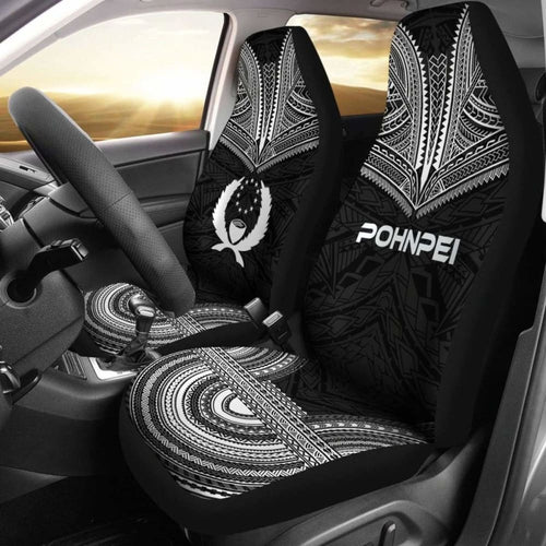 Pohnpei Polynesian Chief Car Seat Cover Black Version