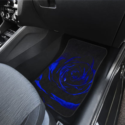 Blue Rose Floral Car Floor Mats
