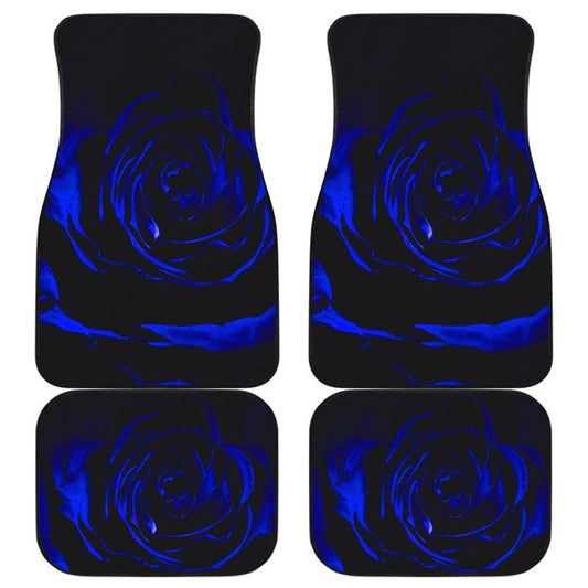 Blue Rose Floral Car Floor Mats