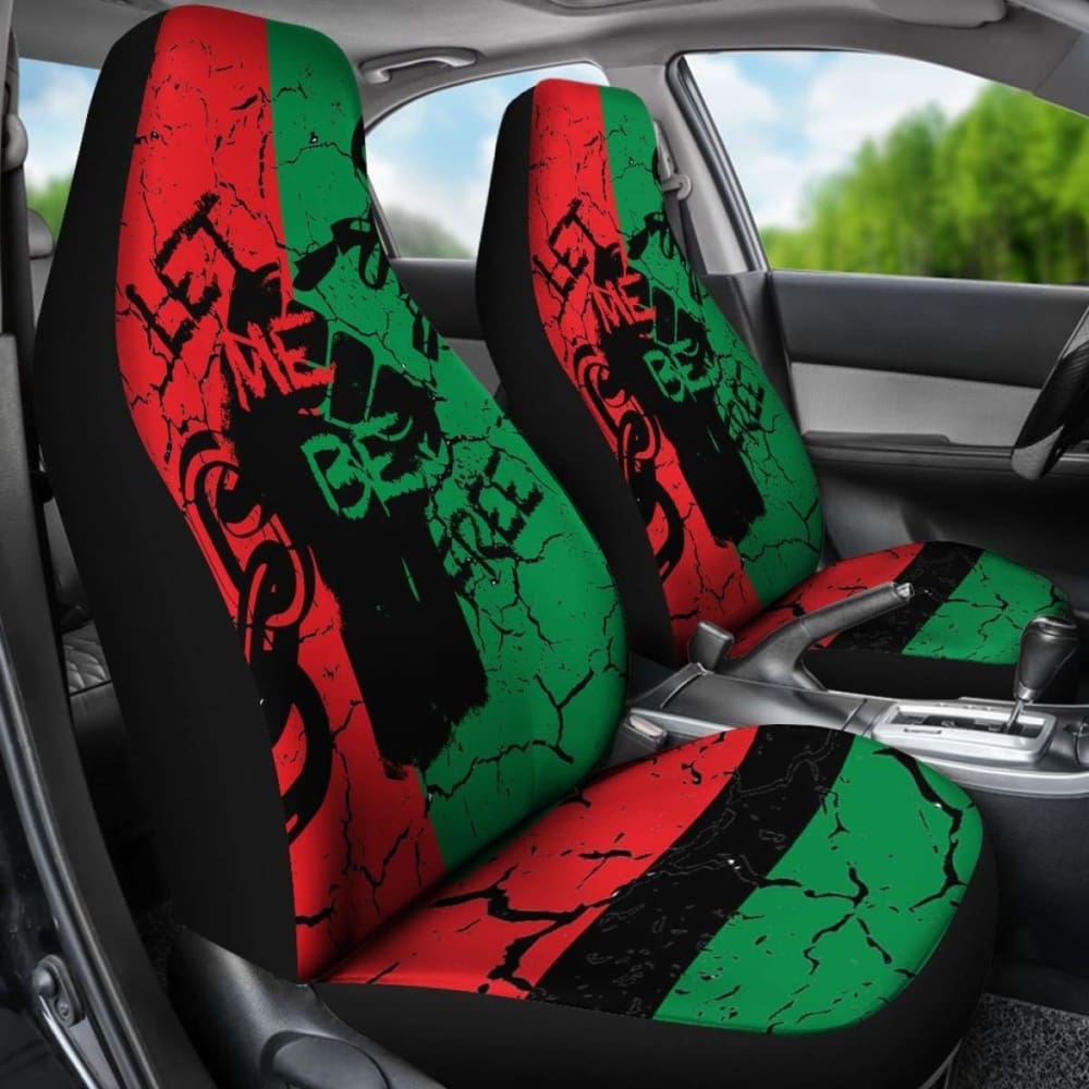 African Car Seat Covers - Pan-African Flag Let Me Be Free - Bn