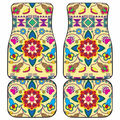 Geometric Floral Winter-Vanilla  Car Floor Mats
