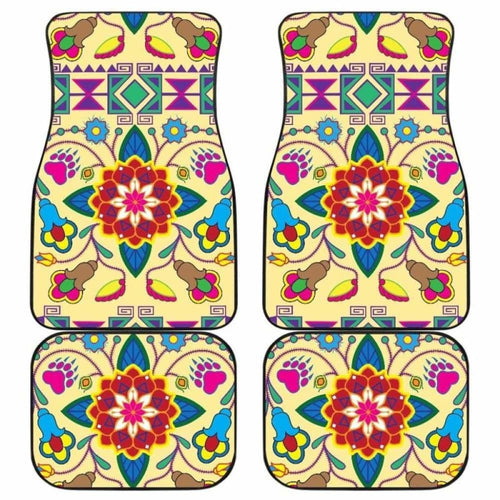 Geometric Floral Winter-Vanilla  Car Floor Mats