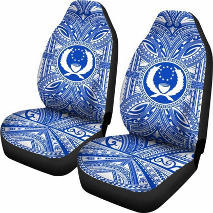Pohnpei Car Seat Cover - Pohnpei Coat Of Arms Polynesian Flag Color