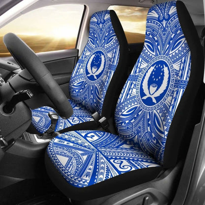 Pohnpei Car Seat Cover - Pohnpei Coat Of Arms Polynesian Flag Color