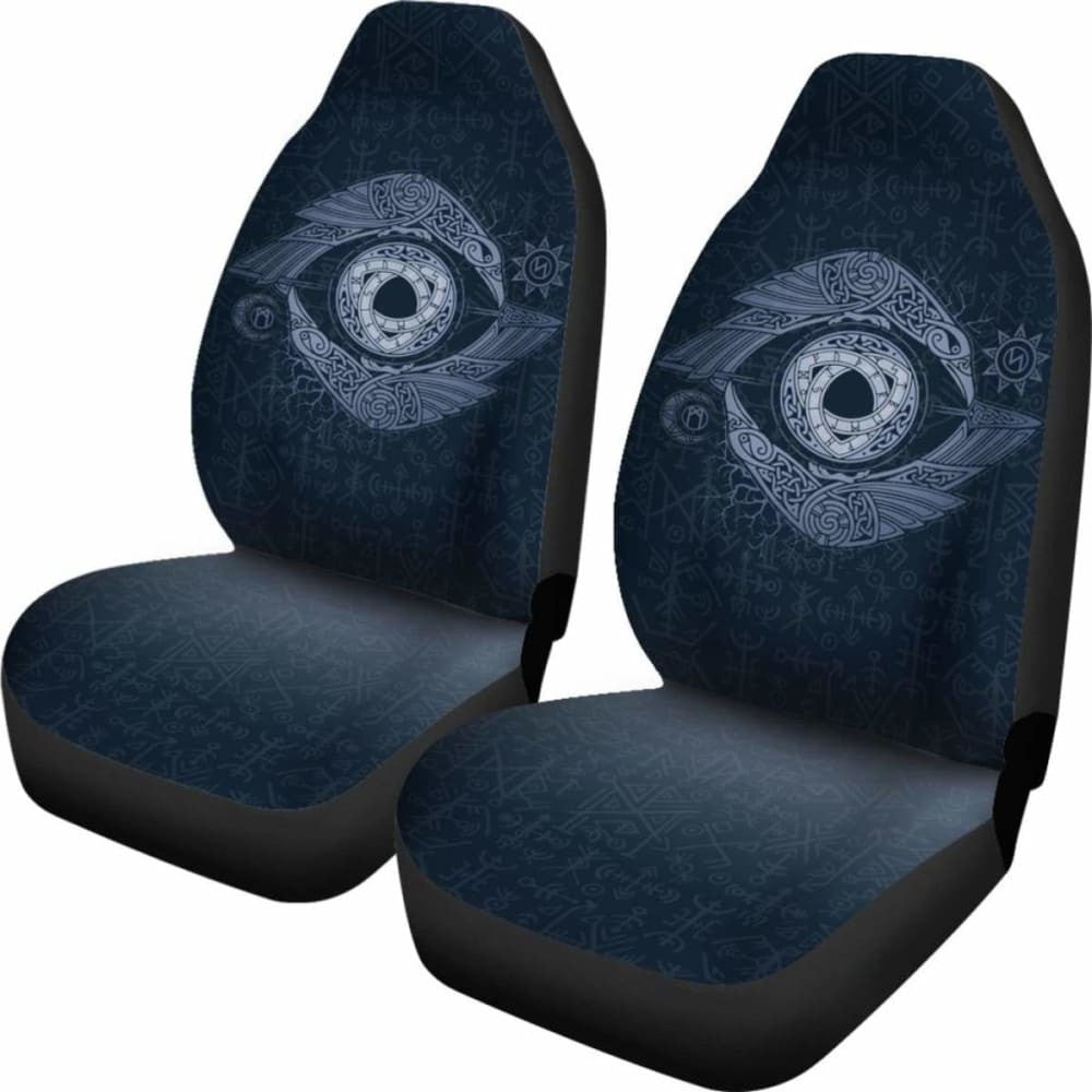 Eye'S Odin With Raven In Viking Style Car Seat Covers