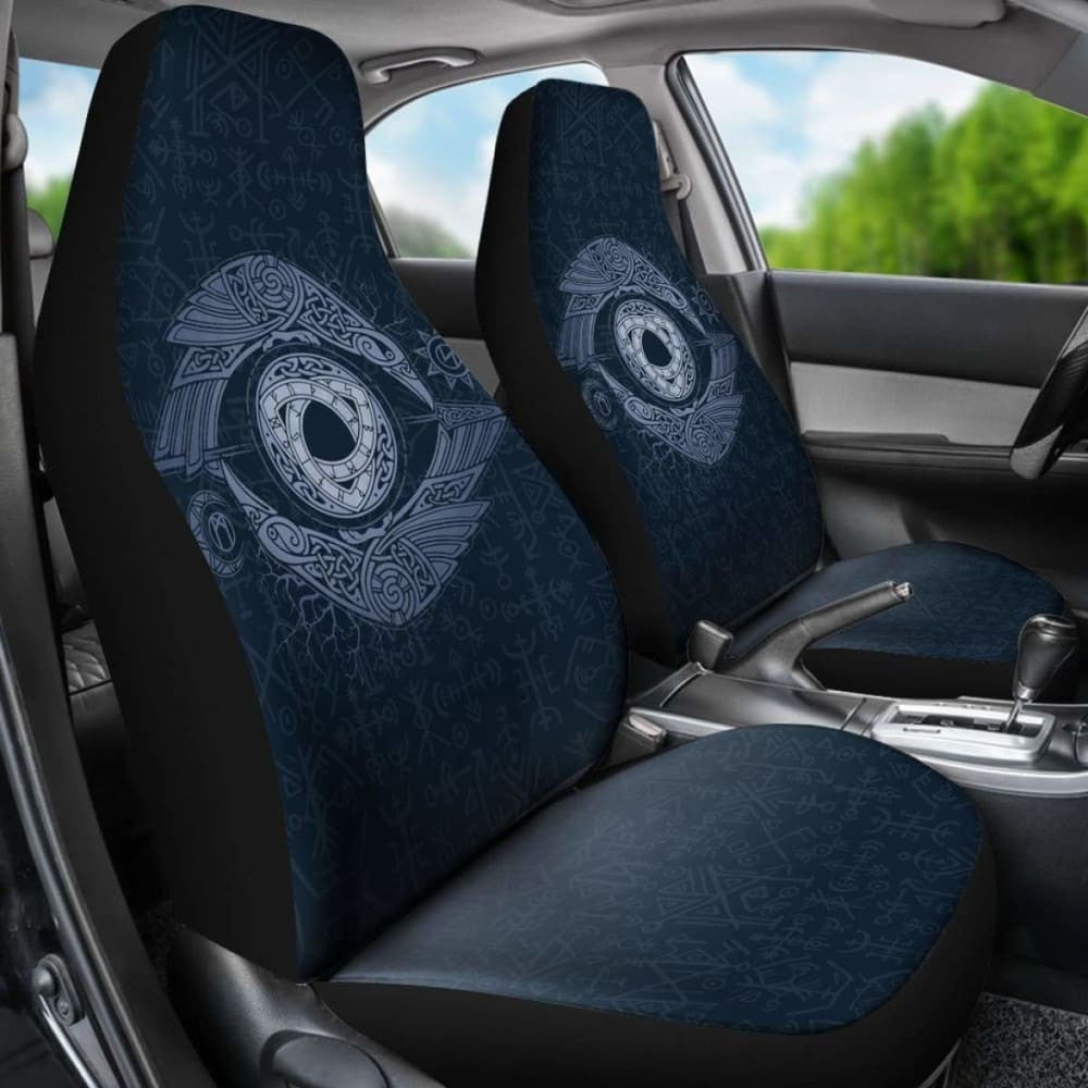 Eye'S Odin With Raven In Viking Style Car Seat Covers