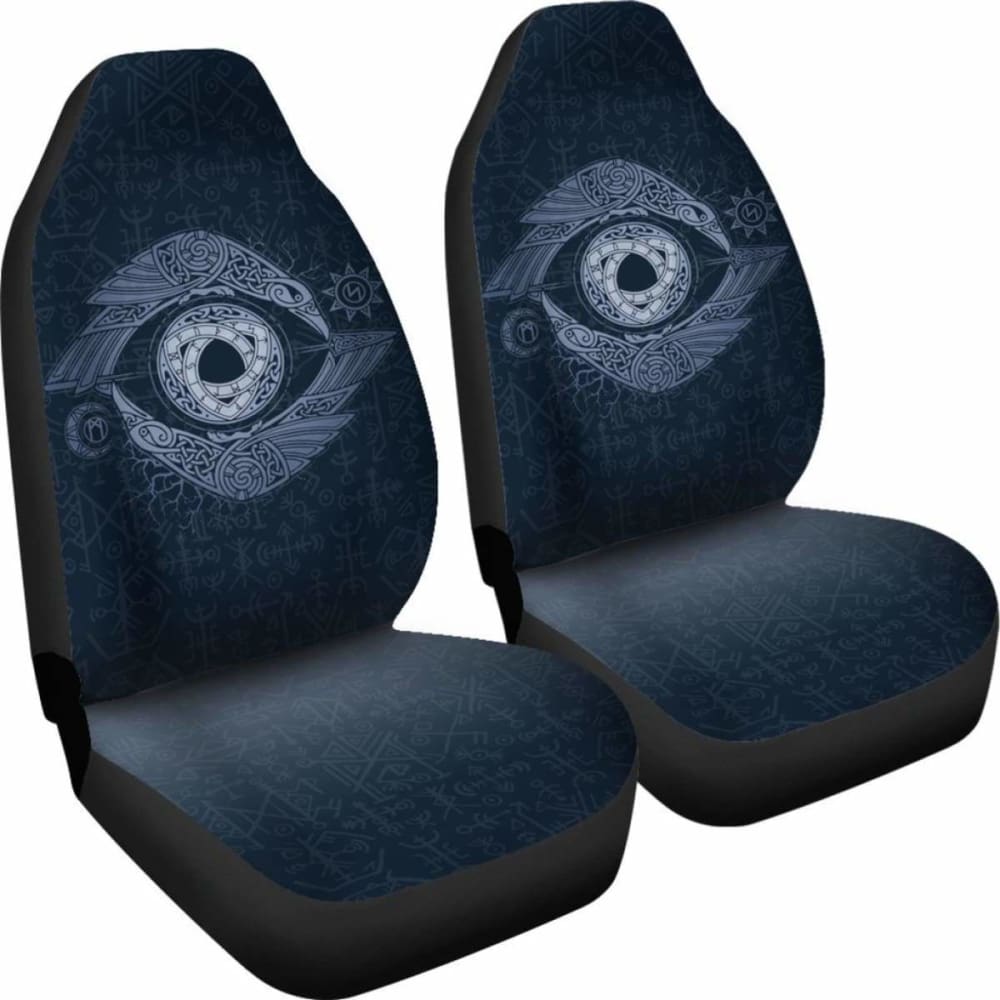 Eye'S Odin With Raven In Viking Style Car Seat Covers