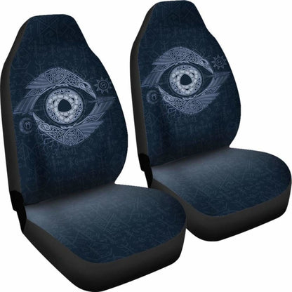 Eye'S Odin With Raven In Viking Style Car Seat Covers