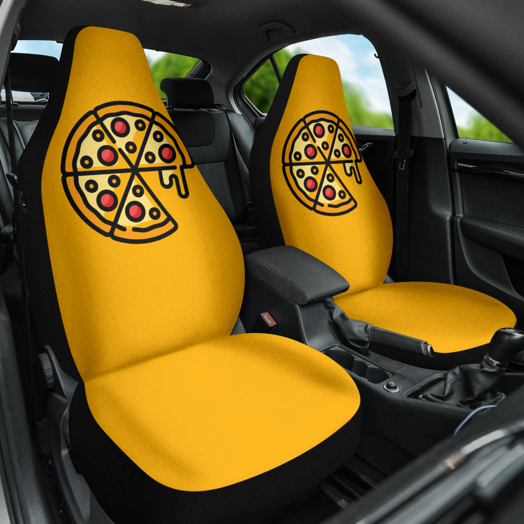 Amazing Pizza Pattern Yellow Background Car Seat Covers Style