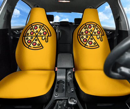 Amazing Pizza Pattern Yellow Background Car Seat Covers Style