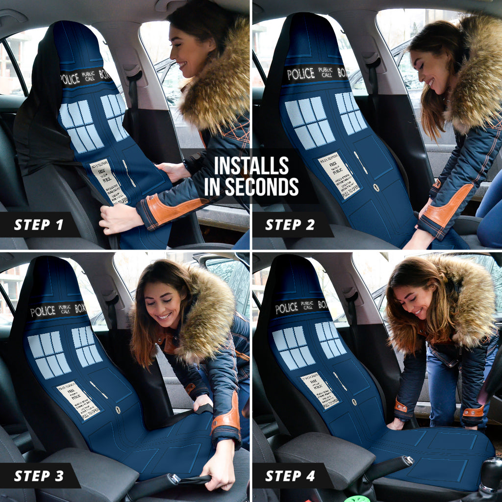 Tardis Telephone Doctor Who Police Public Call Box Car Seat Covers