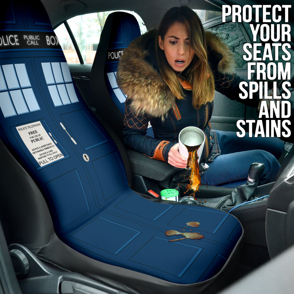 Tardis Telephone Doctor Who Police Public Call Box Car Seat Covers