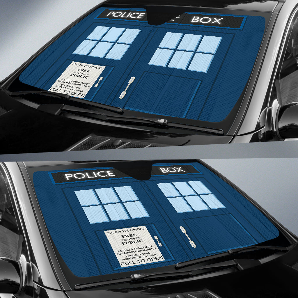 Tardis Telephone Doctor Who Police Public Call Box Car Auto Sun Shades