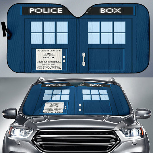 Tardis Telephone Doctor Who Police Public Call Box Car Auto Sun Shades