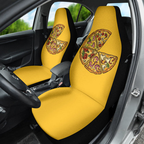 Amazing Pizza Pattern Yellow Background Car Seat Covers Style