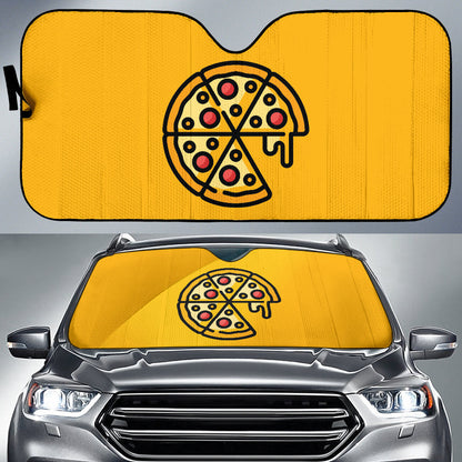 Amazing Pizza Pattern Yellow Background Car Auto Sun Shades Style