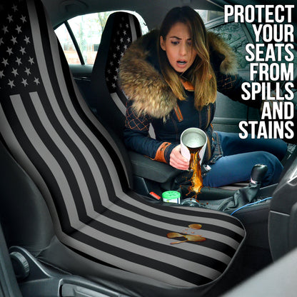 Patriotic American Flag Print Front Car Seat Cover