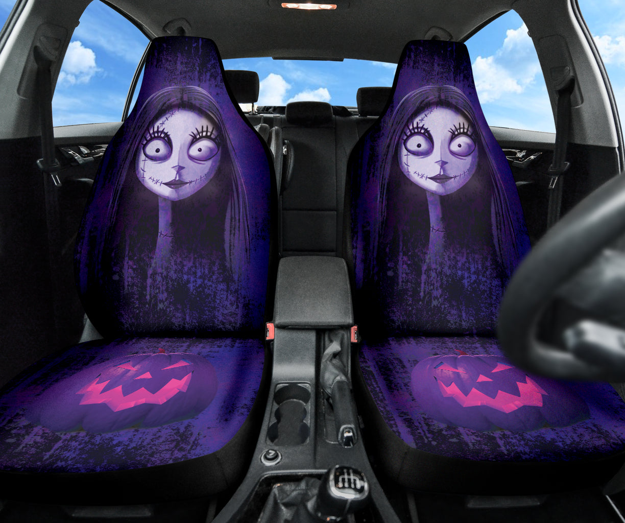 Sally & Pumpskin Nightmare Before Christmas Cartoon Car Seat Covers
