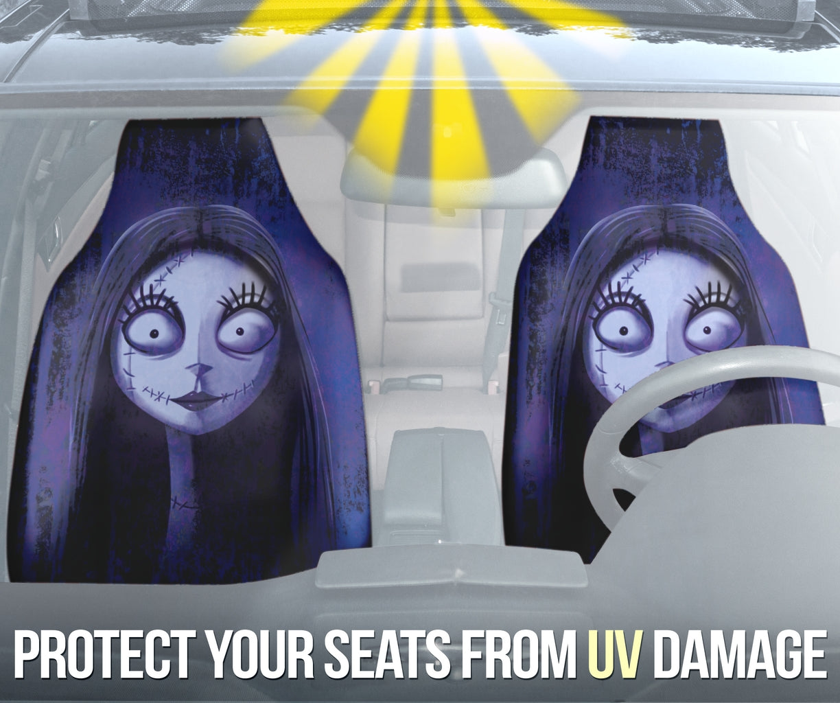 Sally & Pumpskin Nightmare Before Christmas Cartoon Car Seat Covers