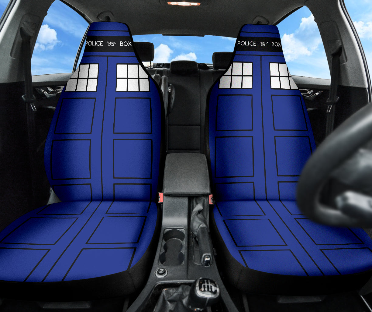 Tardis Doctor Who Inspired Police Public Call Box Car Seat Covers