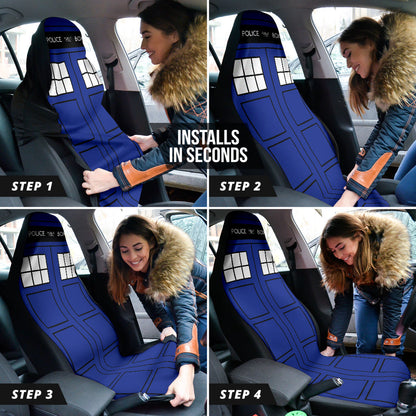 Tardis Doctor Who Inspired Police Public Call Box Car Seat Covers