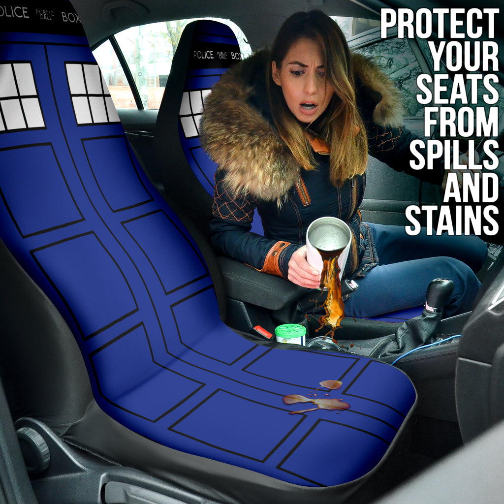 Tardis Doctor Who Inspired Police Public Call Box Car Seat Covers