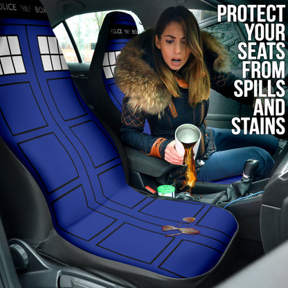 Tardis Doctor Who Inspired Police Public Call Box Car Seat Covers