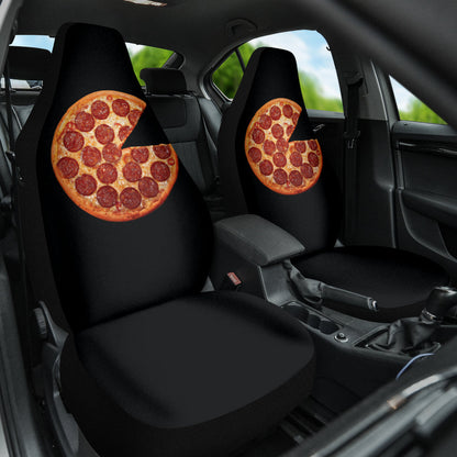 Delicious Pizza Black Background Car Seat Covers
