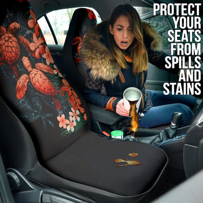 Amazing Kanaka Maoli Hawaiian Sea Turtle Tropical Hibiscus And Plumeria Flower Car Seat Covers