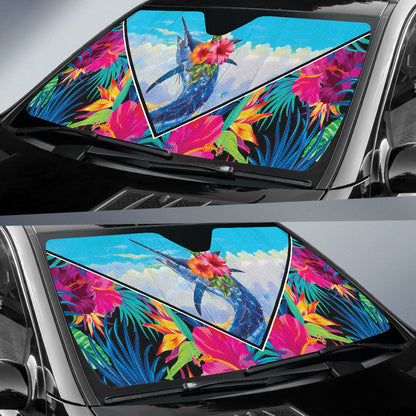 Fishing Car Auto Sun Shades Blue Marlin Hawaii Flowers