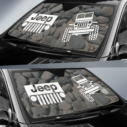 Jeep Offroad Car Auto Sun Shades Tungsten White Stones
