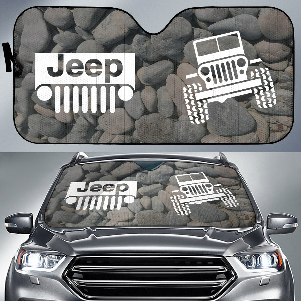 Jeep Offroad Car Auto Sun Shades Tungsten White Stones