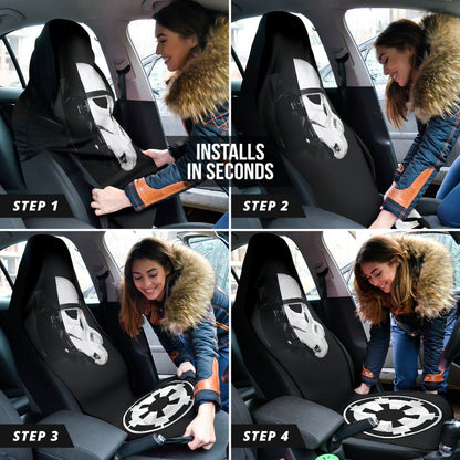 Stormtrooper Darth Vader Half Face with Galactic Empire Logo Star Wars Car Seat Covers