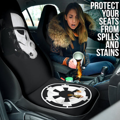 Stormtrooper Darth Vader Half Face with Galactic Empire Logo Star Wars Car Seat Covers