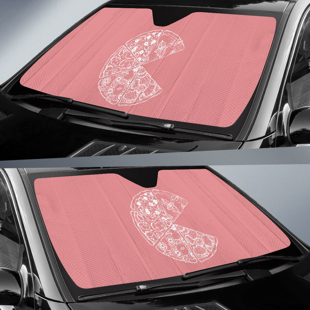 Pizza Pattern Design Pink Background Car Auto Sun Shades