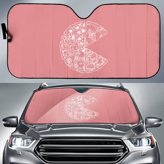 Pizza Pattern Design Pink Background Car Auto Sun Shades